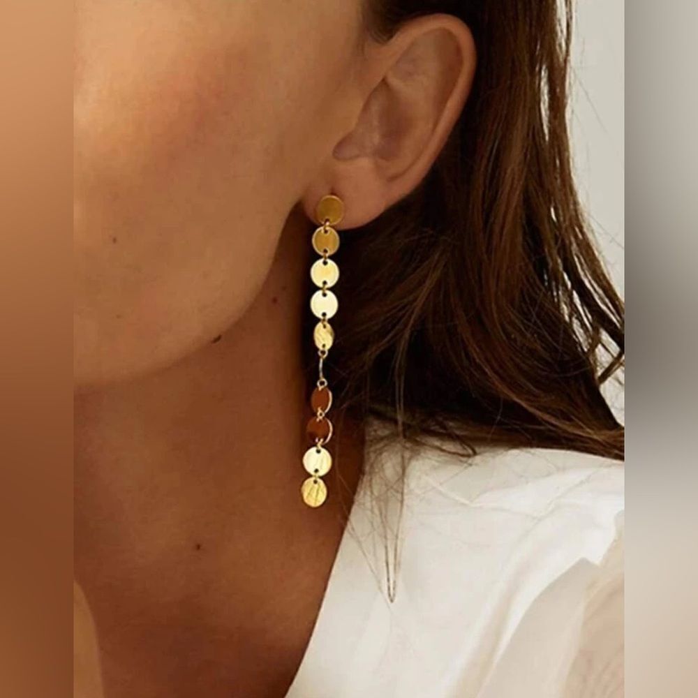 Chain drop earrings A838